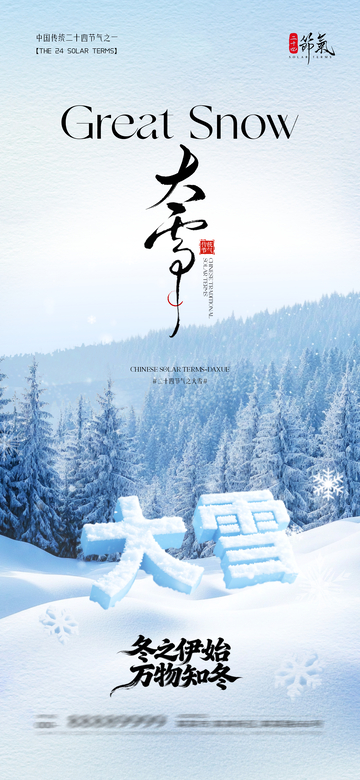 冬天大雪节气雪景海报设计