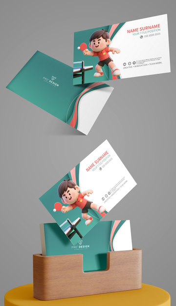 乒乓球名片模板