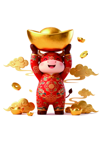 喜庆猪年吉祥金元宝插画