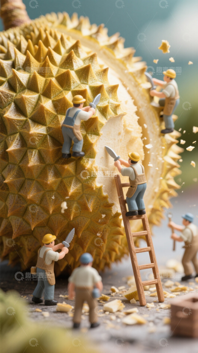 高清大图下载【趣麦麦图】榴莲水果写实素材