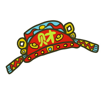 卡通财字帽子设计素材