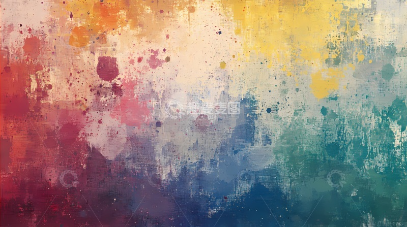 高清大图下载【趣麦麦图】抽象色彩喷溅画布