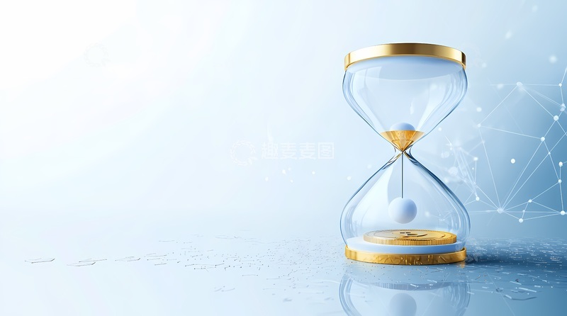 高清大图下载【趣麦麦图】透明沙漏时间流逝科技感背景