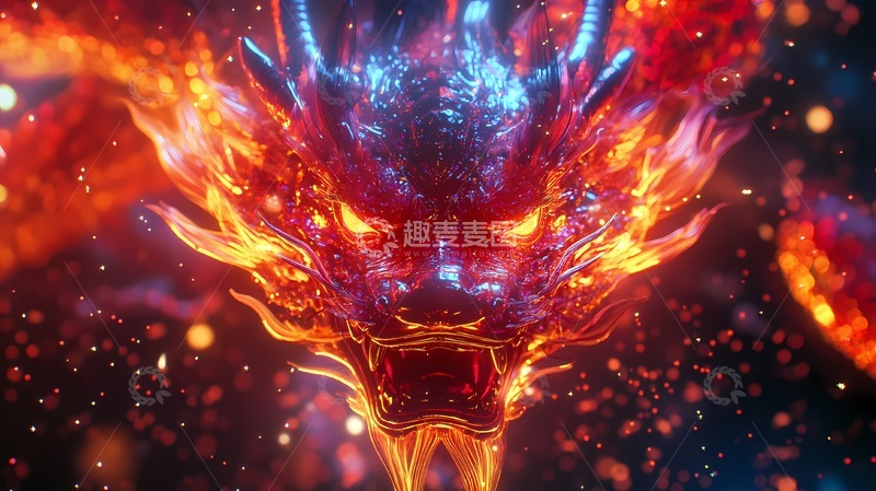 高清大图下载【趣麦麦图】火焰龙幻想艺术插画