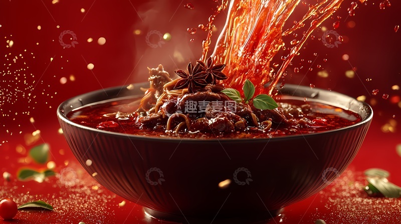 高清大图下载【趣麦麦图】美食风格香辣炖肉广告宣传图