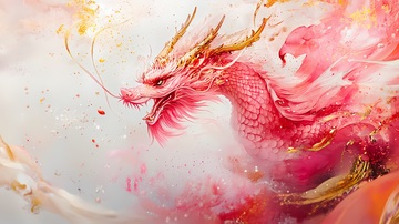 中国龙艺术插画