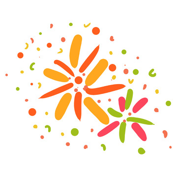 绚丽烟花图案设计元素