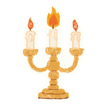 感恩节手绘烛台插画素材