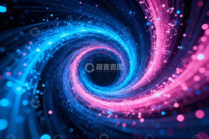 高清大图下载【趣麦麦图】科技背景粒子旋涡6