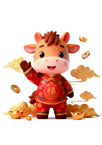卡通牛年吉祥祝福图像