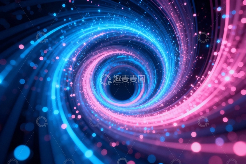 高清大图下载【趣麦麦图】科技背景粒子旋涡8