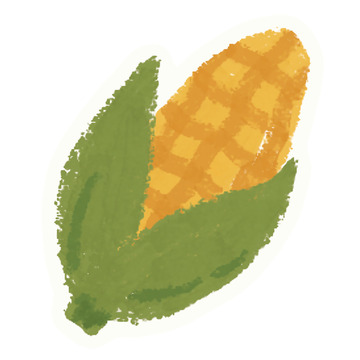 水彩画玉米插画元素