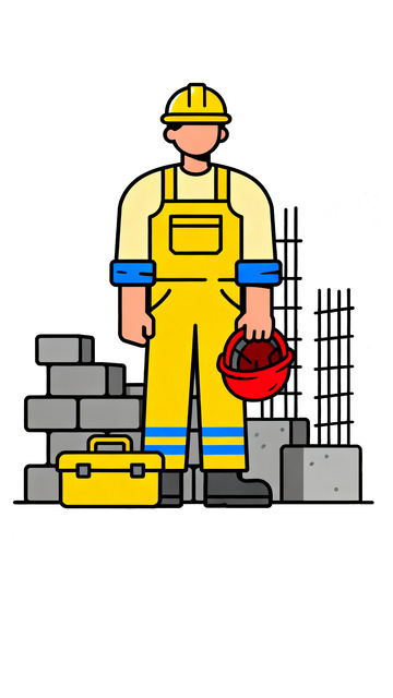 卡通插画建筑工人