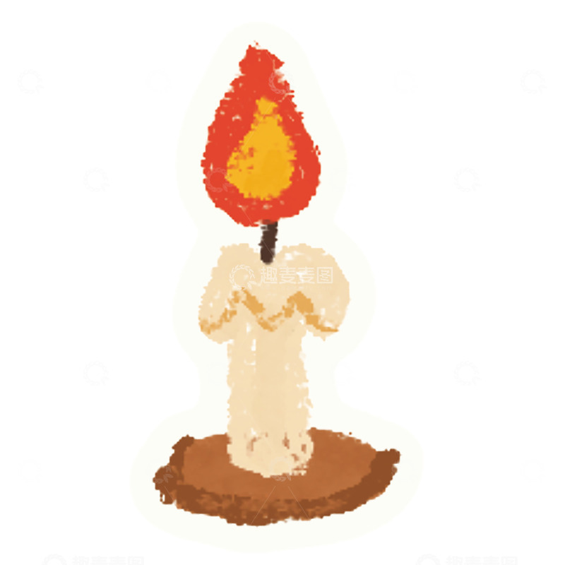 高清大图下载【趣麦麦图】感恩节像素风格蜡烛插画