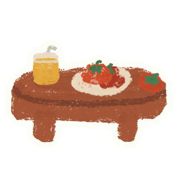 感恩节手绘木桌美食插画