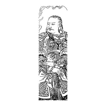 古风人物线描插画