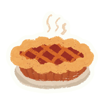 感恩节温馨南瓜派手绘插画