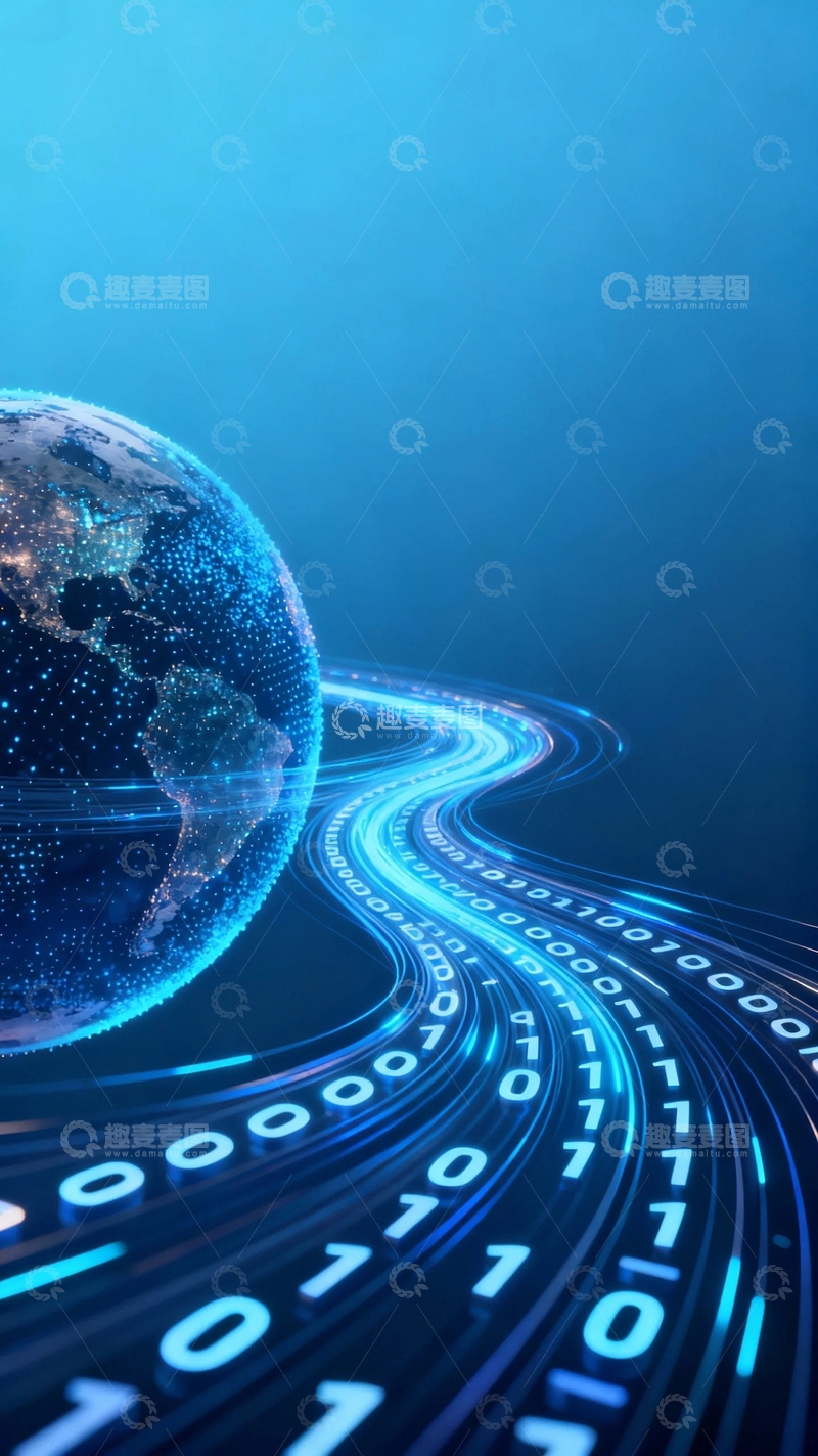 高清大图下载【趣麦麦图】未来前沿科技数字化地球背景1