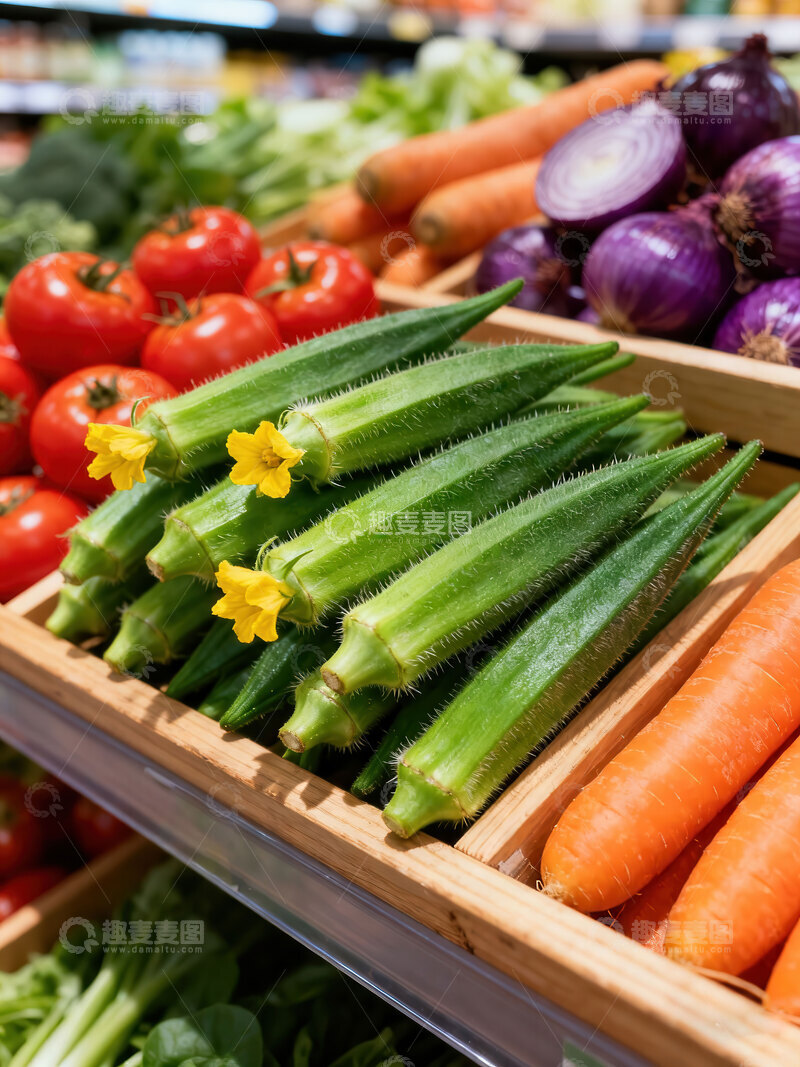 高清大图下载【趣麦麦图】秋葵  翠角  健康 