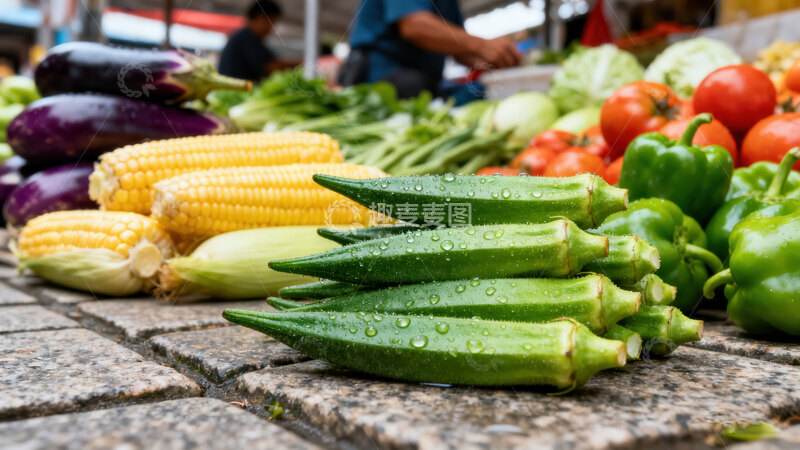 高清大图下载【趣麦麦图】秋葵  翠角  滑口  