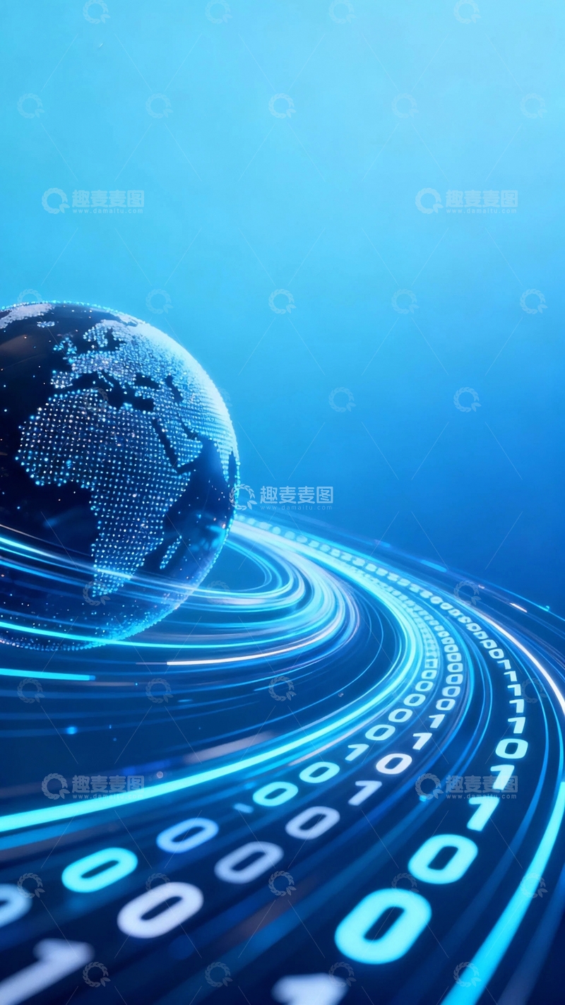 高清大图下载【趣麦麦图】未来前沿科技数字化地球背景2