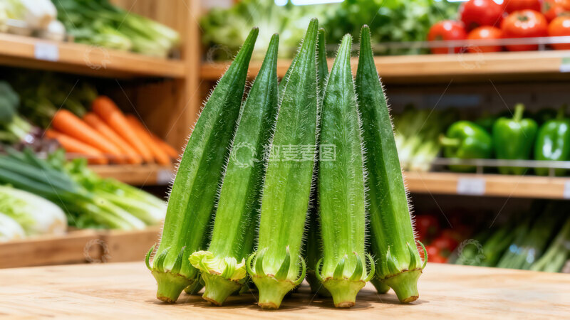 高清大图下载【趣麦麦图】秋葵  翠角  碧玉