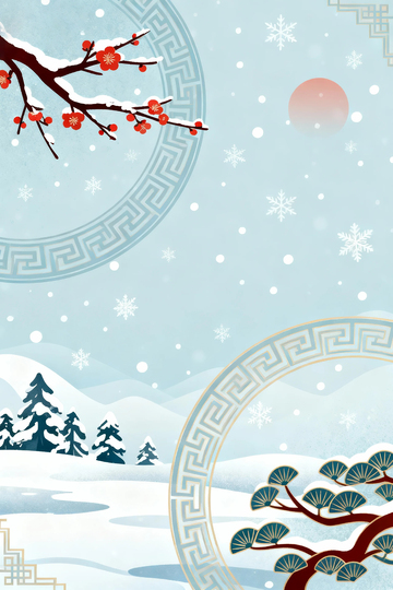 冬天大雪节气背景01