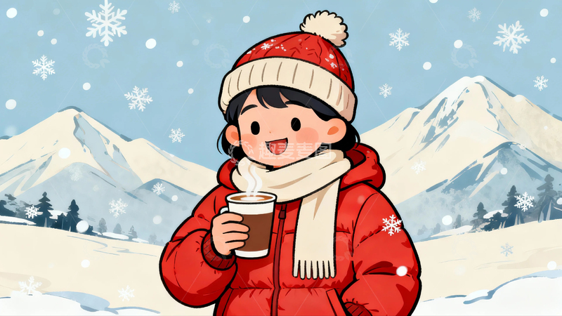 高清大图下载【趣麦麦图】冬天大雪节气背景3