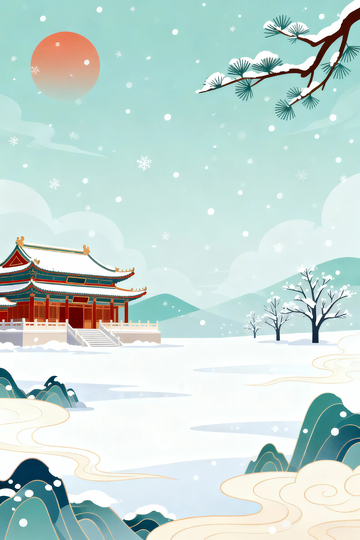 冬季大雪梅花背景6