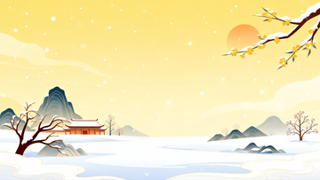 冬季大雪梅花背景13