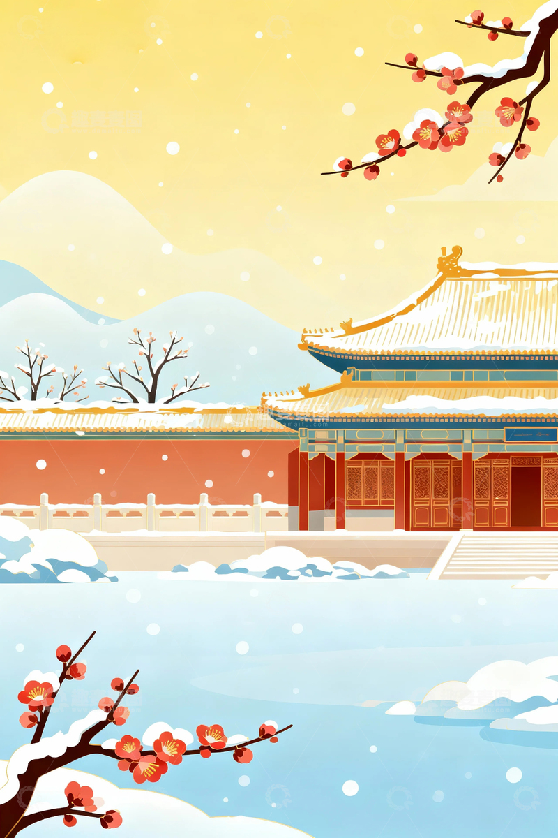 冬季冬天大寒背景7