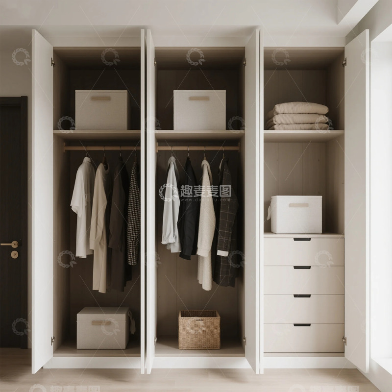 高清大图下载【趣麦麦图】简约衣柜收纳设计展示