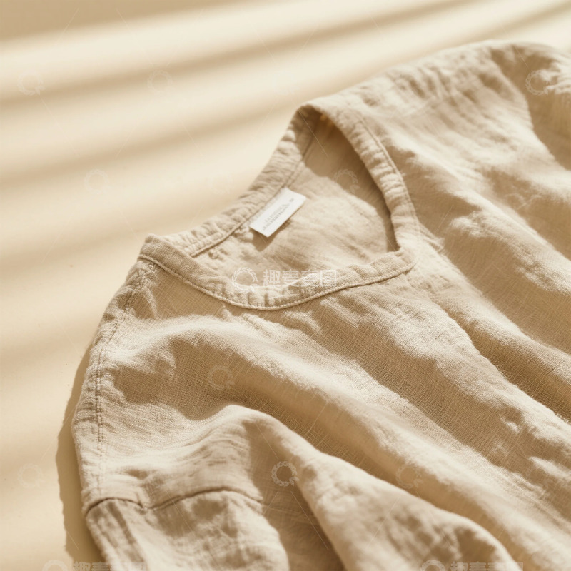 高清大图下载【趣麦麦图】简约米色衬衫布料特写