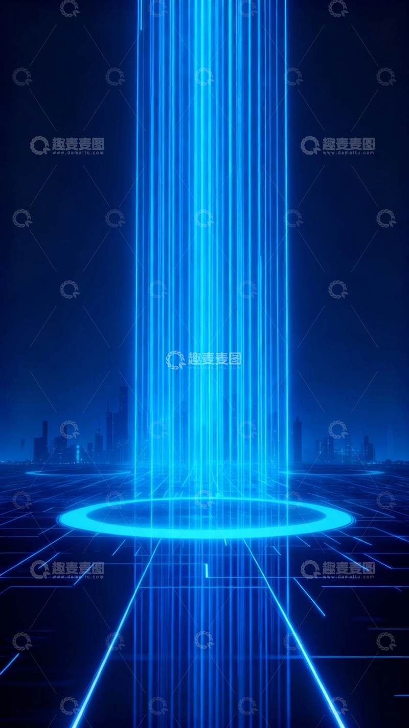 高清大图下载【趣麦麦图】科技光线粒子城市3