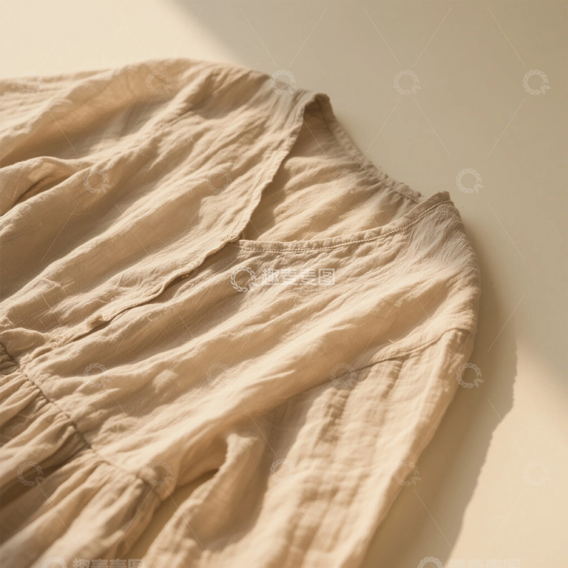 高清大图下载【趣麦麦图】-简约棉麻上衣细节展示