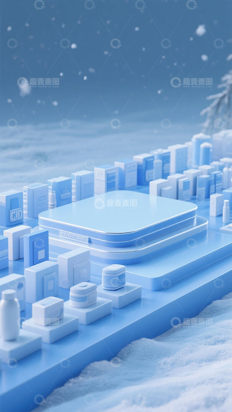 高清大图下载【趣麦麦图】冰雪医药城3D渲染图