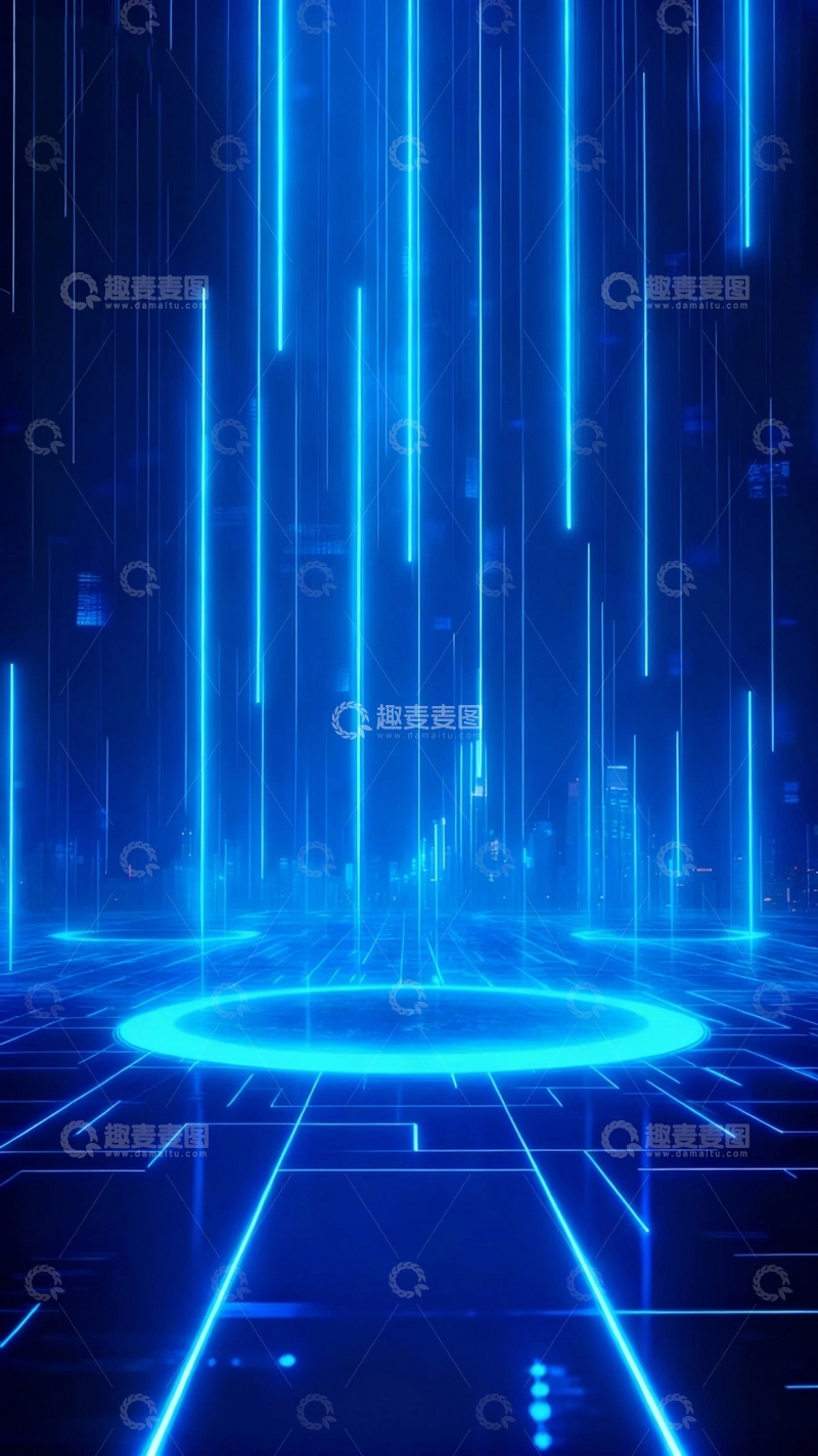 高清大图下载【趣麦麦图】城市粒子射线未来1