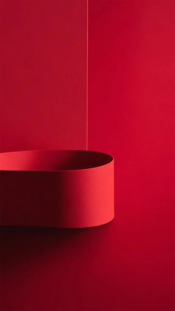 红色简约吊灯设计元素