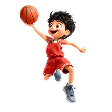 篮球少年卡通运动插画