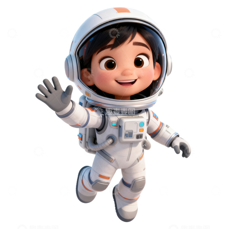 高清大图下载【趣麦麦图】-卡通宇航员儿童插画素材