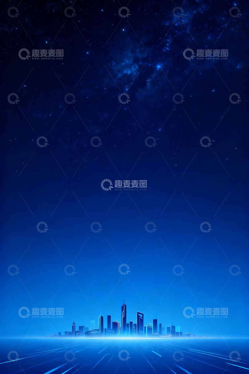 高清大图下载【趣麦麦图】蓝色城市商务背景7