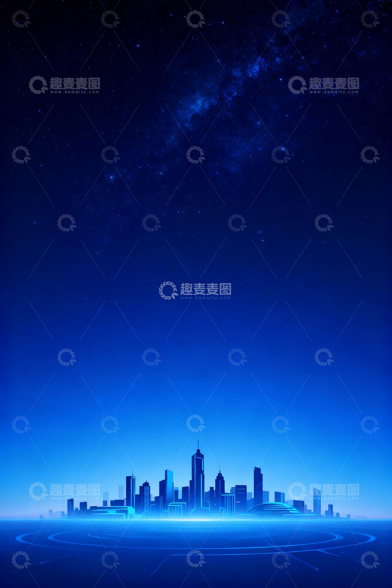 高清大图下载【趣麦麦图】蓝色城市商务背景9
