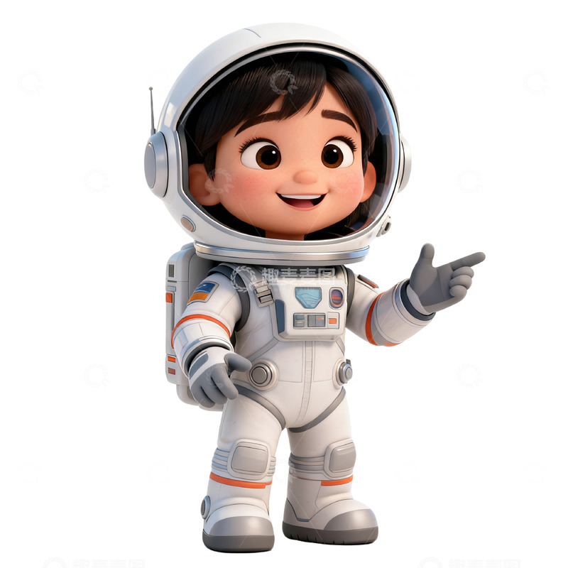 高清大图下载【趣麦麦图】-卡通宇航员探险形象设计素材