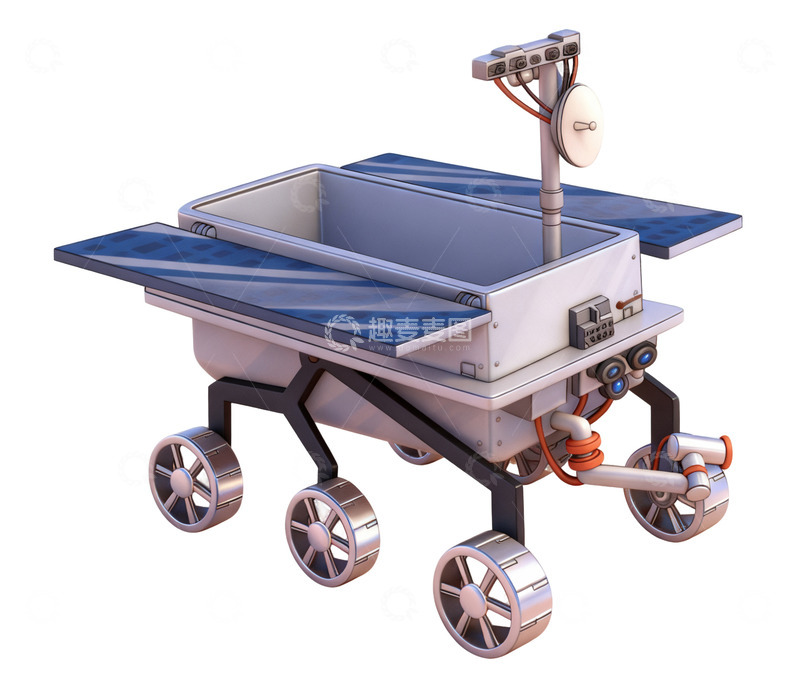 高清大图下载【趣麦麦图】科技风玉兔号月球车模型设计素材