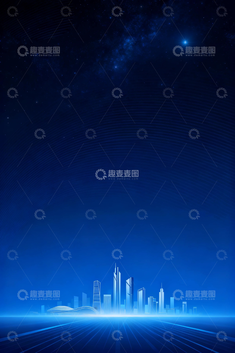高清大图下载【趣麦麦图】蓝色城市商务背景10