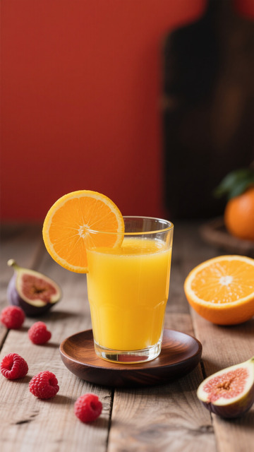 橙汁饮品写实背景