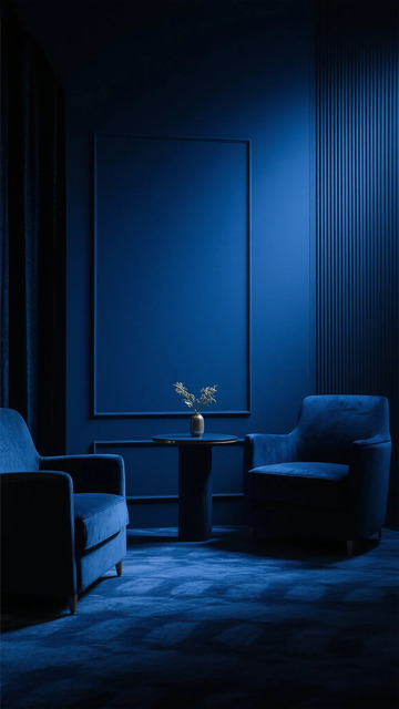 深蓝现代客厅装饰设计