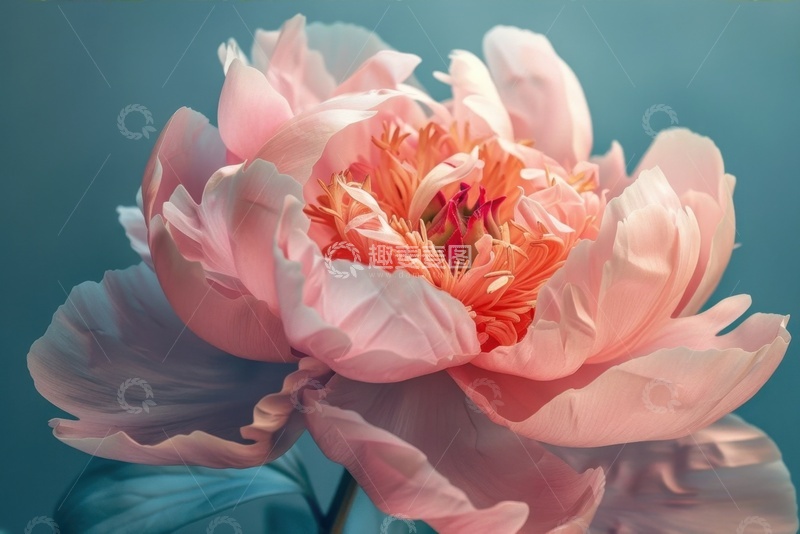 高清大图下载【趣麦麦图】盛开的一朵粉色大牡丹花