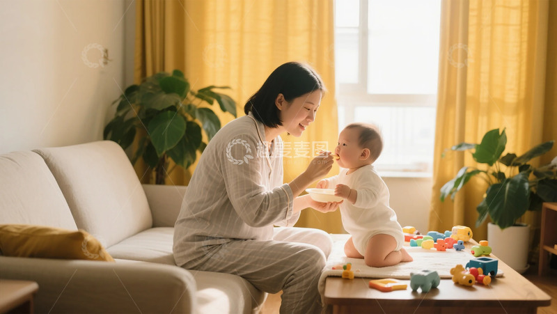 高清大图下载【趣麦麦图】温馨家居亲子互动场景摄影图片