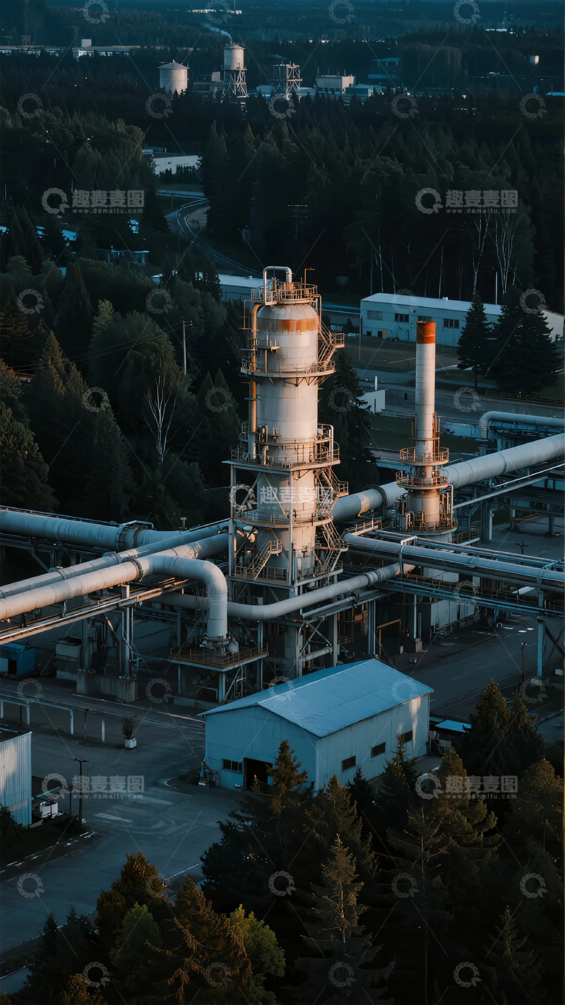 高清大图下载【趣麦麦图】工业风工厂管道航拍场景